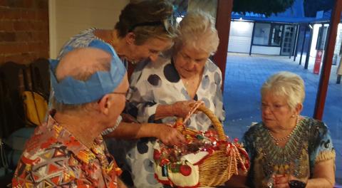 Beryl handing out Xmas pressies